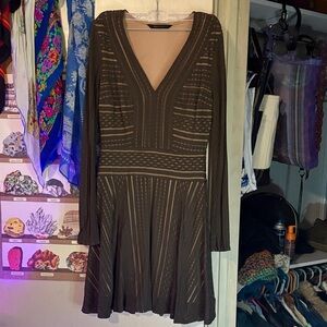 BCBG Maxazria Long-Sleeve Green Dress